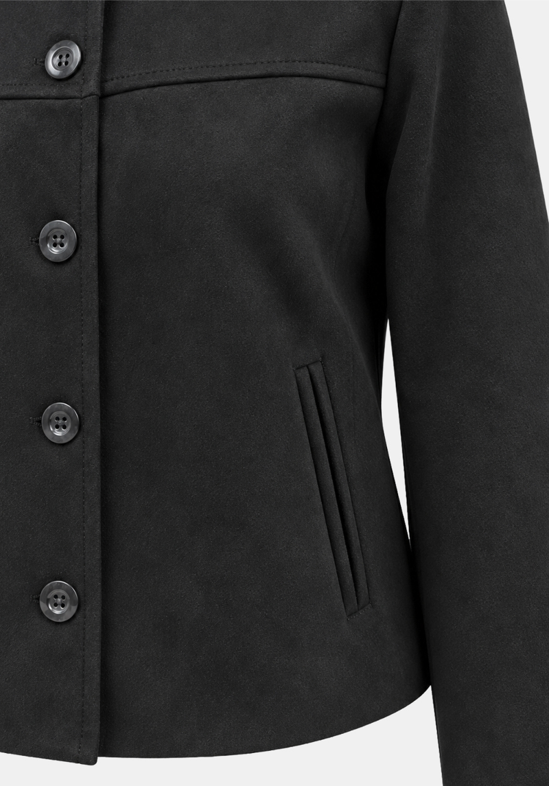 Round-Neck Suede Blouson Jacket