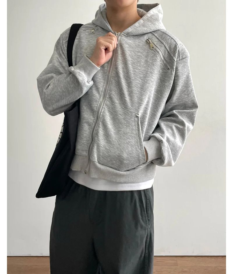 Motor Crop Hood Zip-up