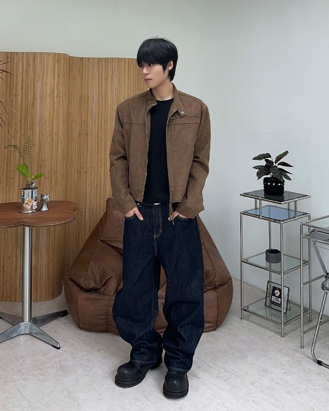 Crew Waffle Crop Long Sleeve