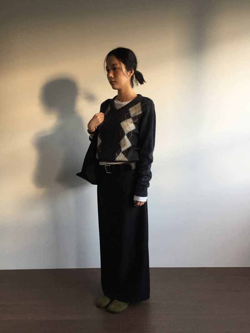 Dart maxi long skirt (2color)