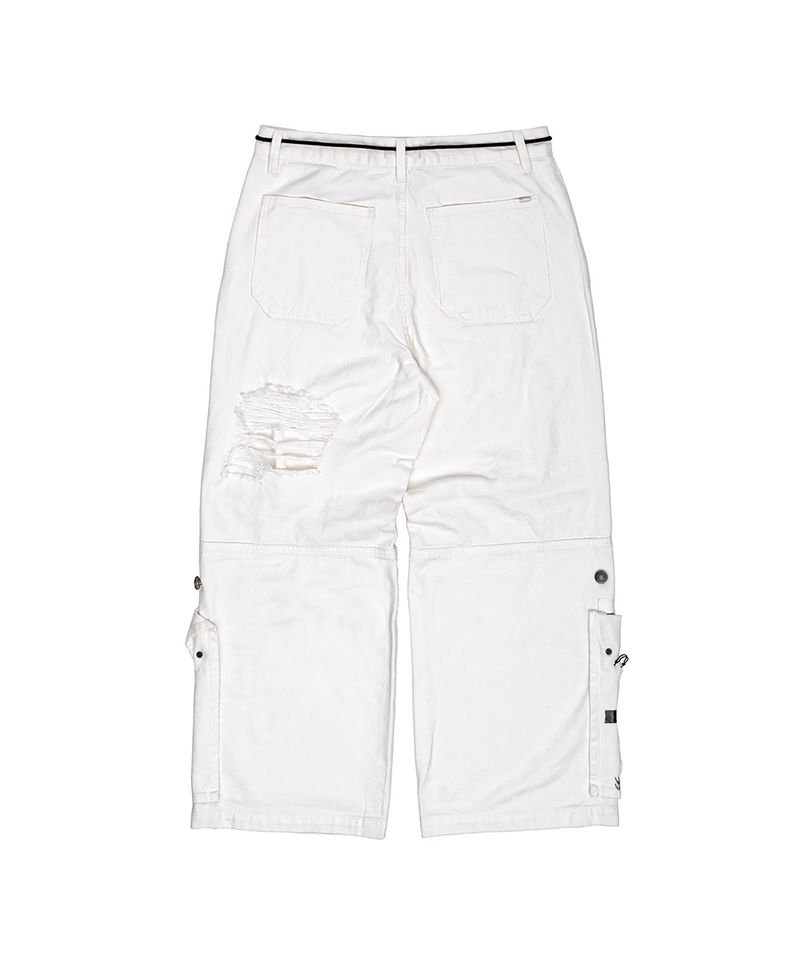 BBD Anxiety Art Patch Distressed Cotton Pants (White)