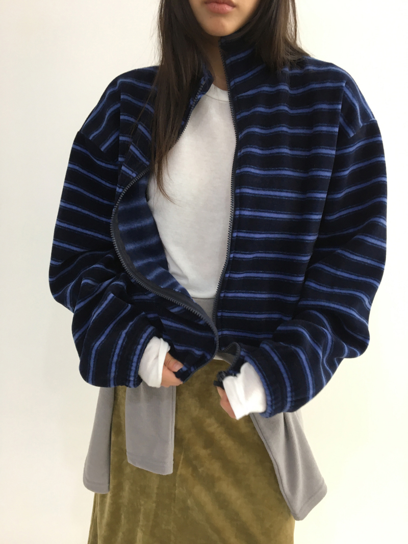 Hippo Stripe Fleece Zip-up (3color)