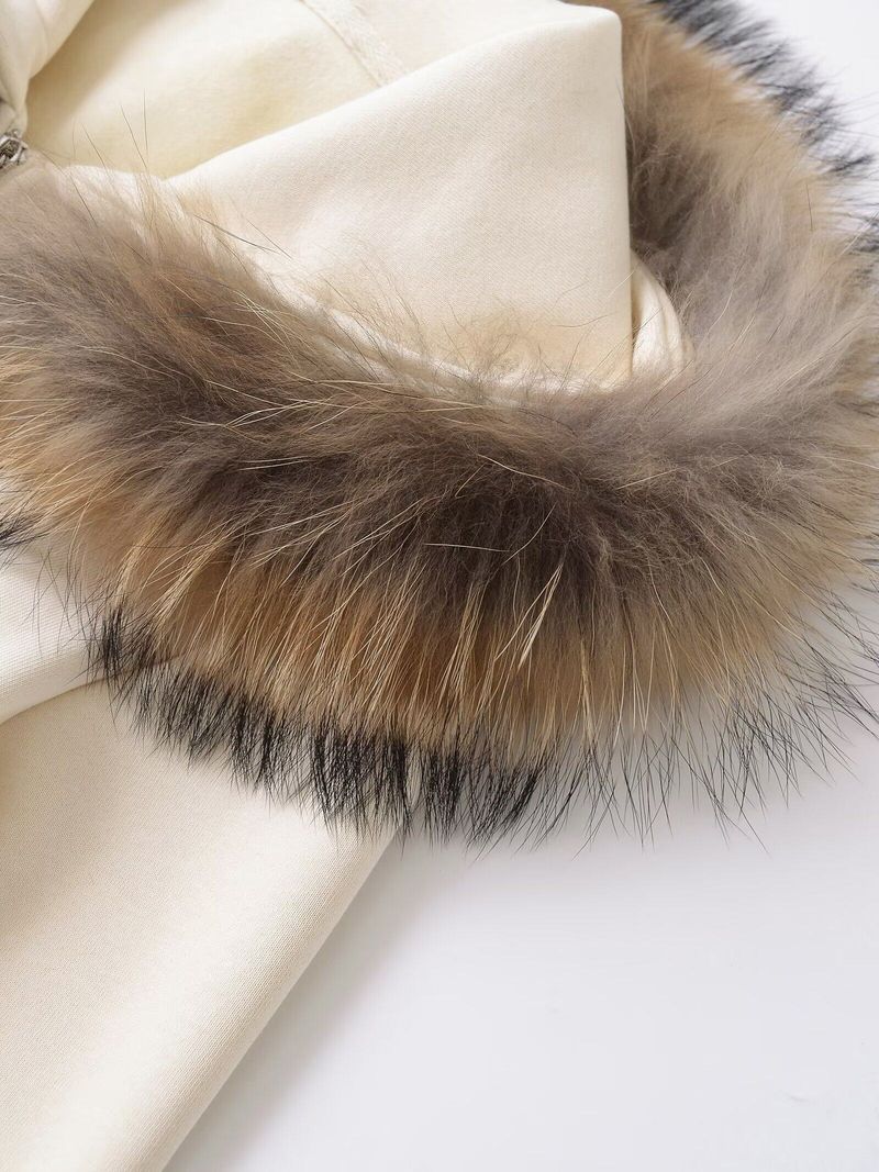 Basic Fur Hooded Zip-up