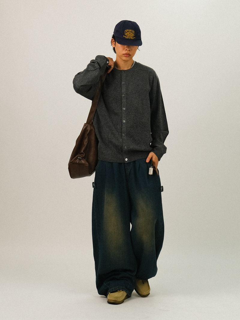 SH Snap Washed Wide-Fit Denim Pants