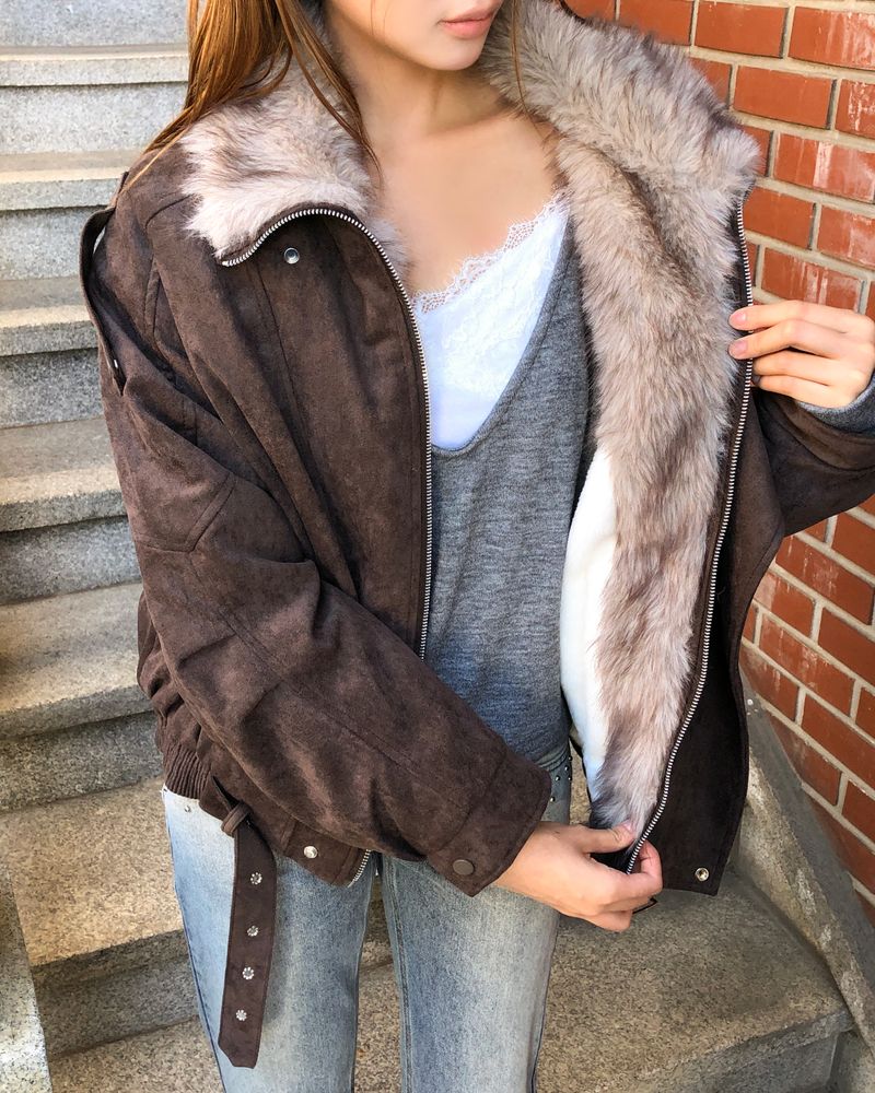 Zdin Fur Suede Shearling Jumper