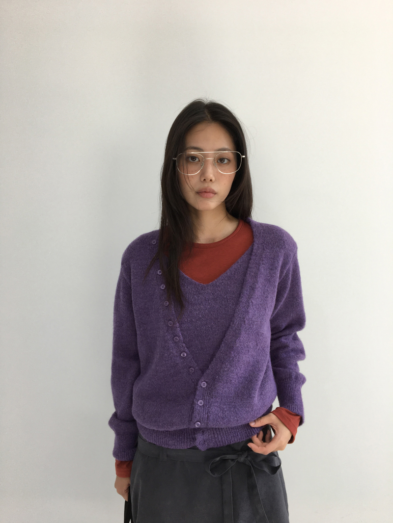 Tot Double V-Button Knit (4color)
