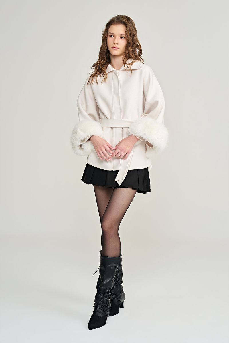 Bell australian wool cape coat, Ivory