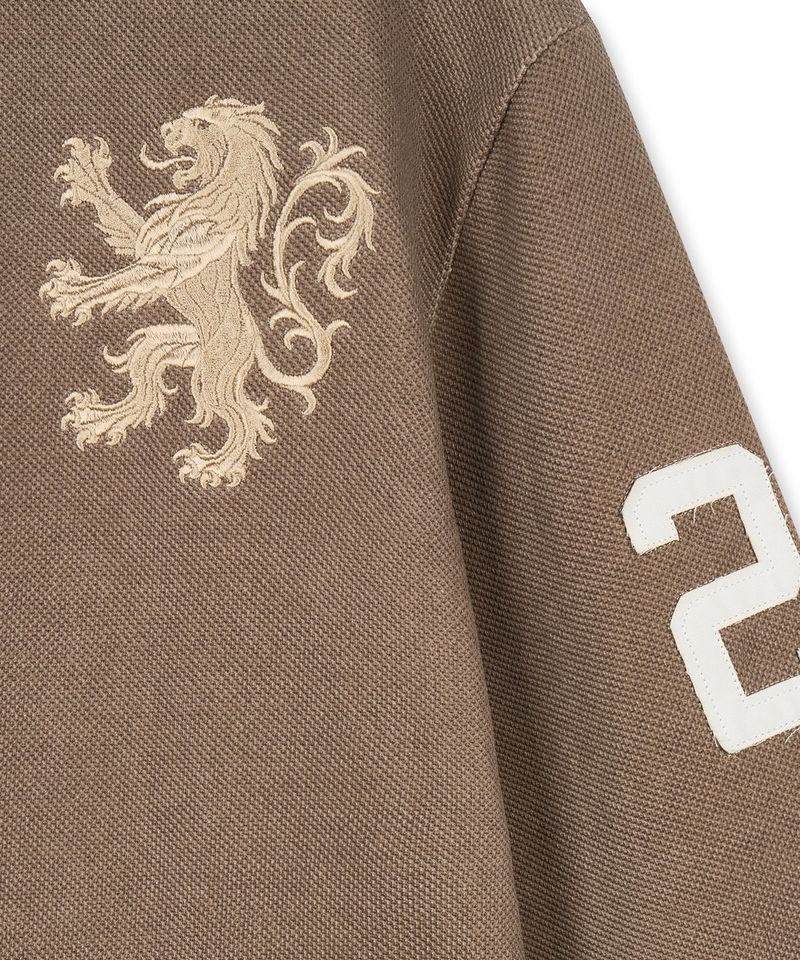 Heraldic Emblem Collar Long Sleeve - Beige