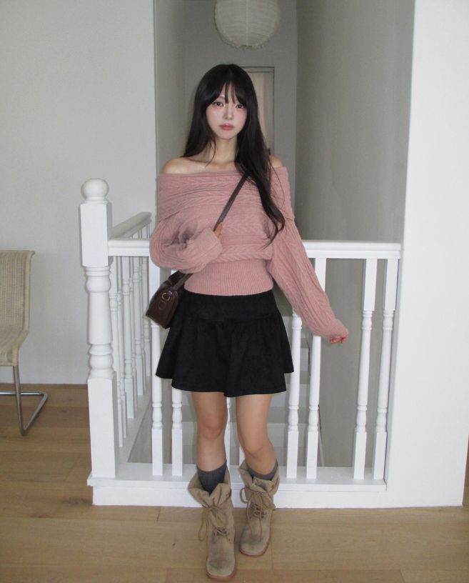 Blair Off-Shoulder Cable Knit
