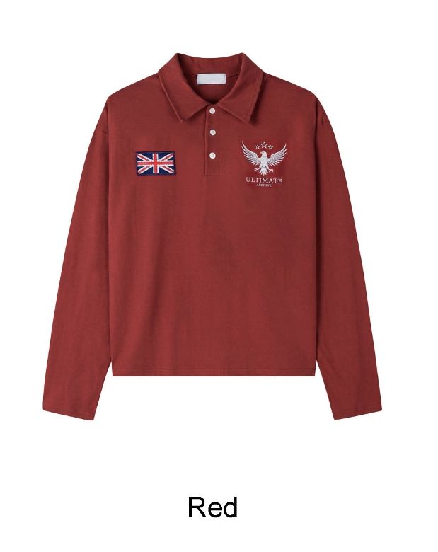 Dayren Eagle Embroidered Collar Tee