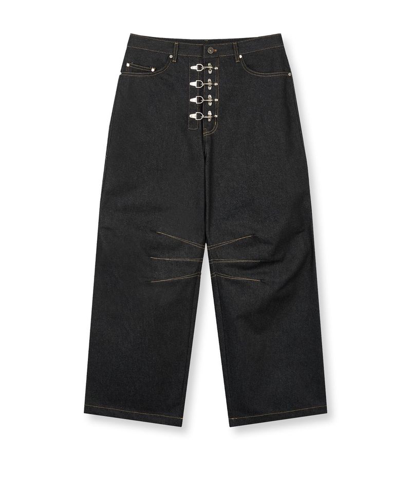 Shinchiback Fireman Curved Denim Pants - Black
