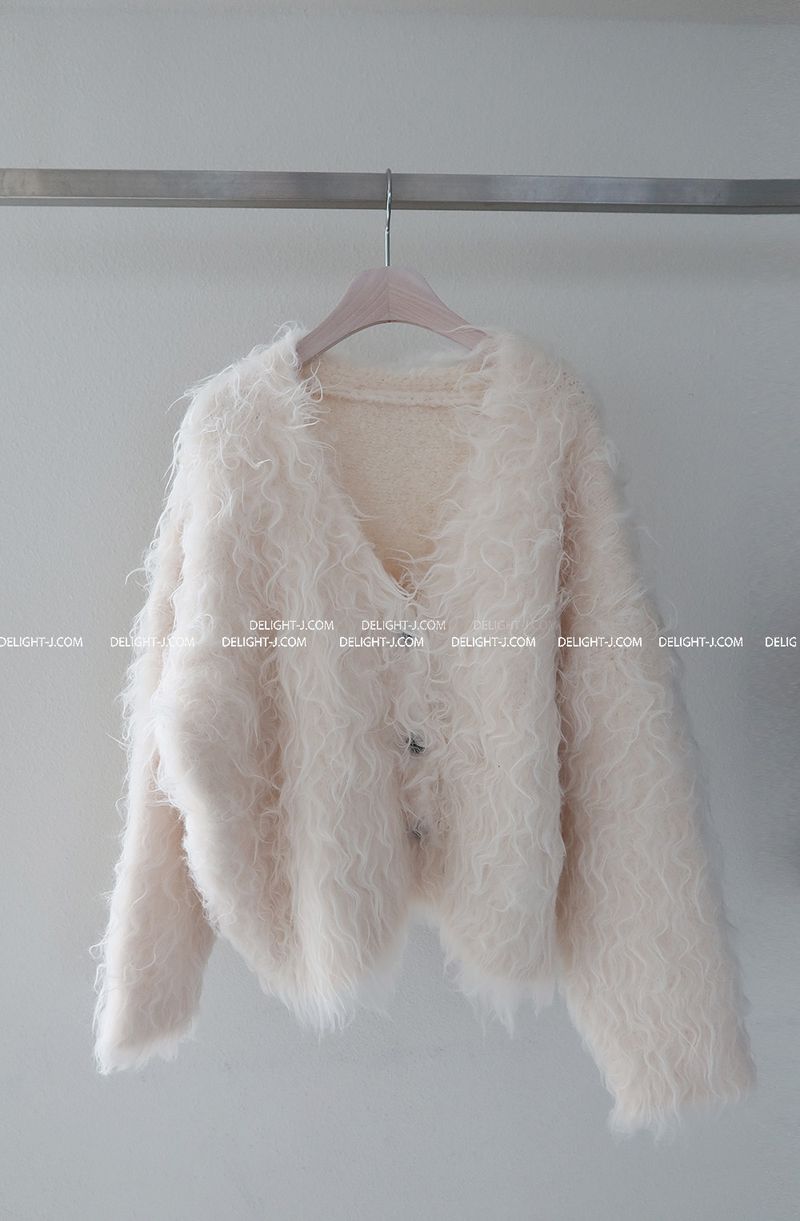 Poodle Sherpa Oversized Fur Cardigan