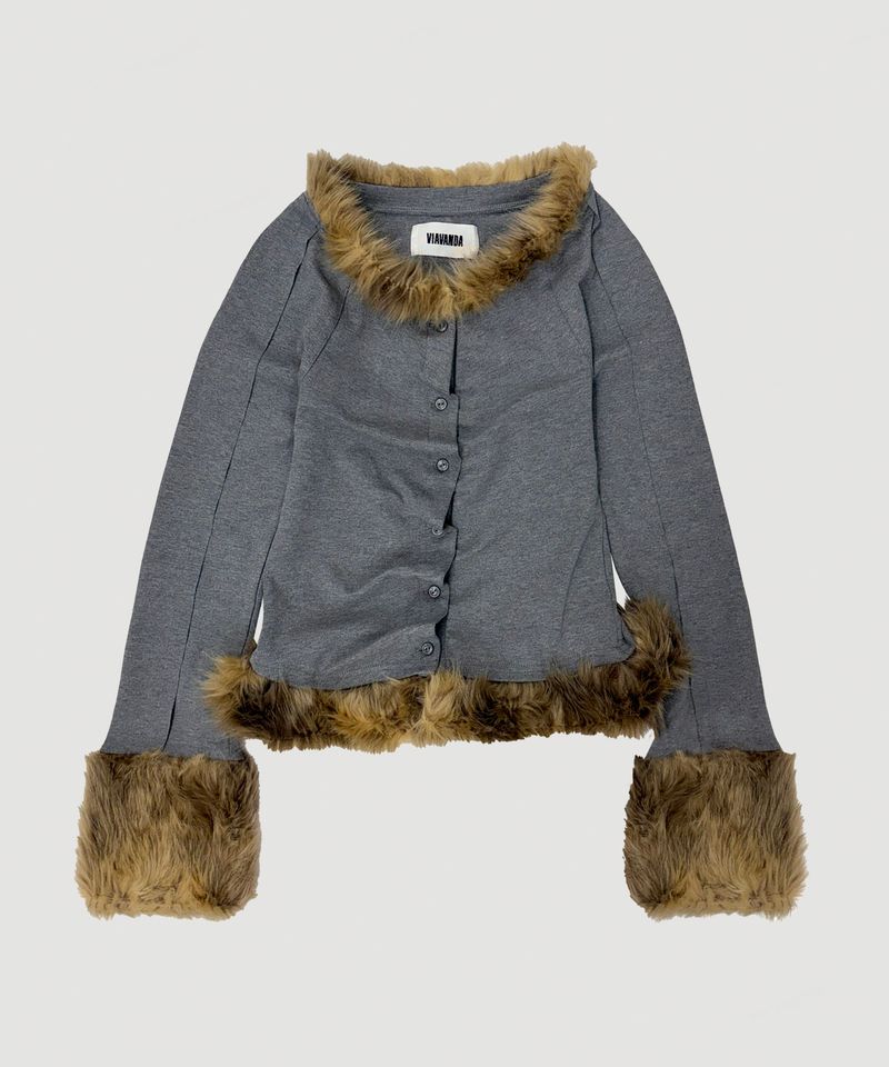 FAKE FUR CARDIGAN