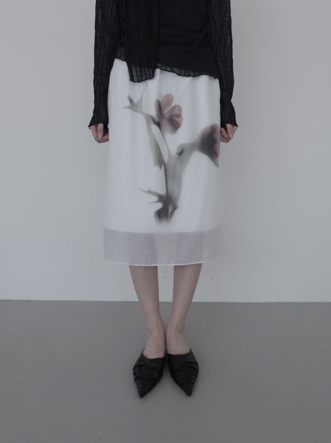 Riel Flower Ink Midi Skirt