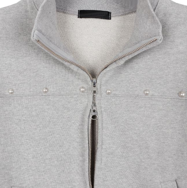 Loden Stud High Neck Zip-Up