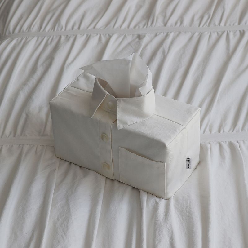 ポケット シャツ ティッシュ ケース (White) 