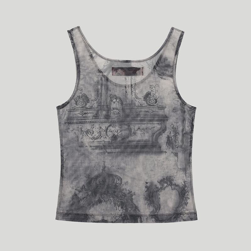 MONOCHROME PRINTED SLEEVELESS