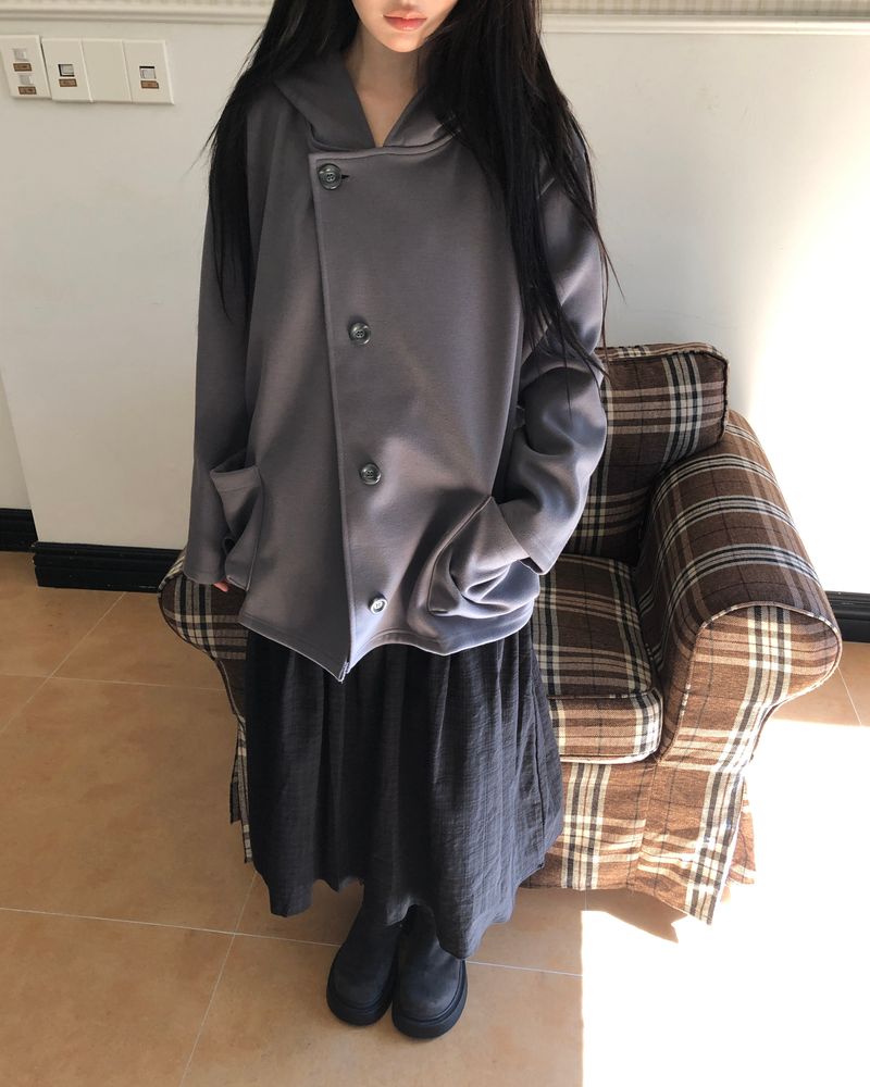Mue Button Hooded Jacket