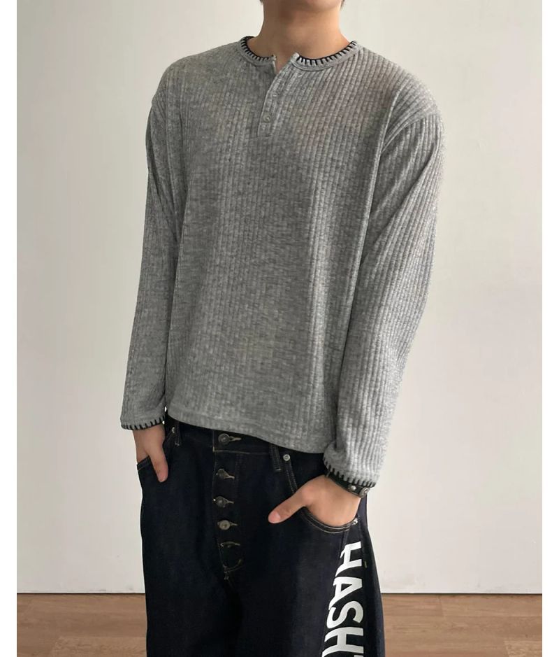 Stitched Henneck Cropped Knit