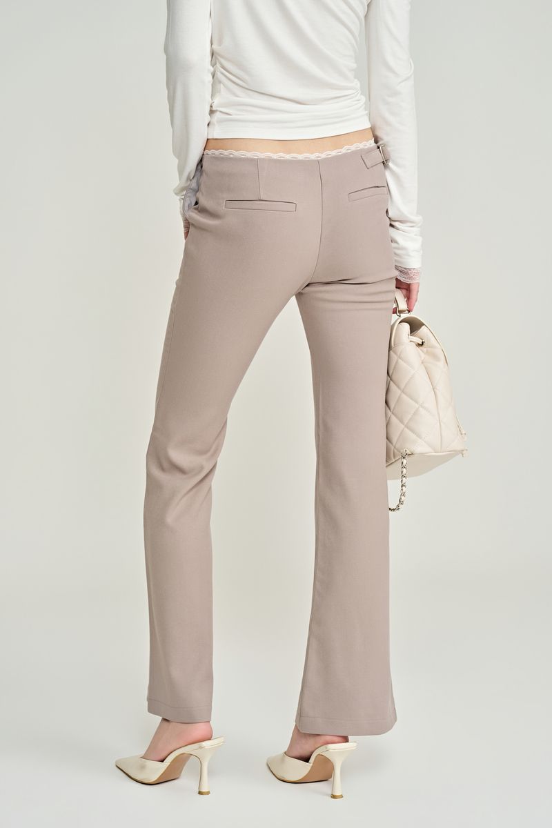 Ivy lace bootcut trousers, Taupe