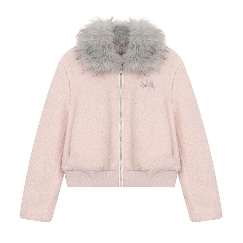 Cozy&Kitsch（コージーアンドキッチ）の「フェイク ファー カラー フリース ジップアップ ジャケット（ジャケット/アウター）」
