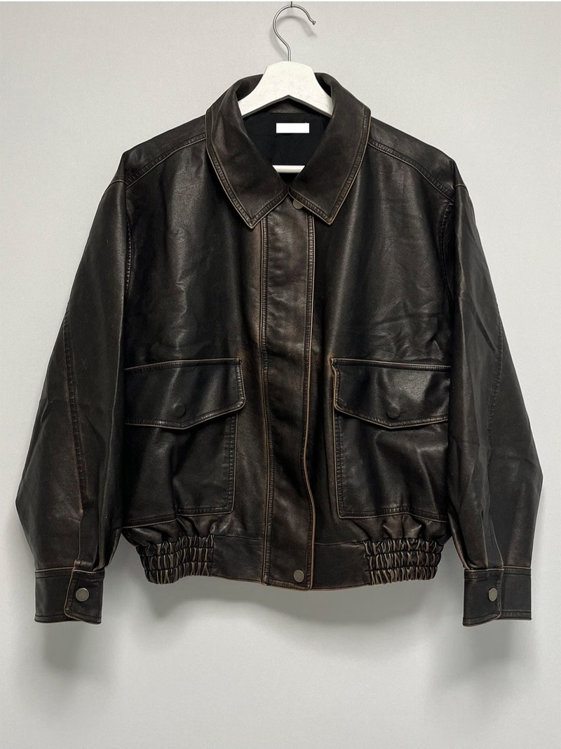 vintage leather jumper