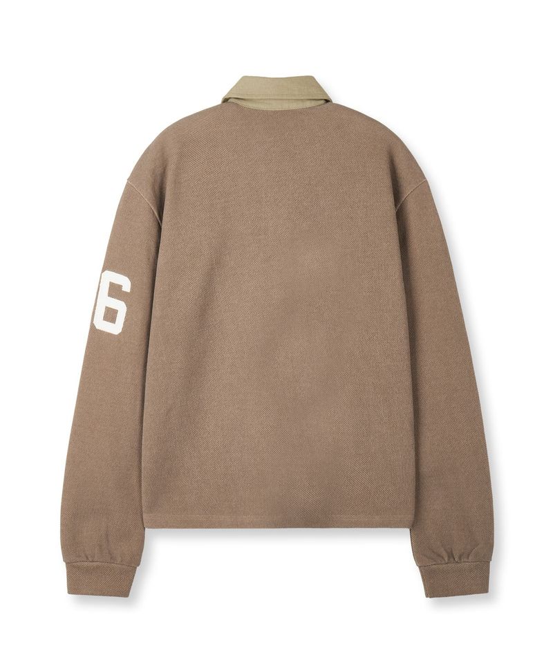Heraldic Emblem Collar Long Sleeve - Beige