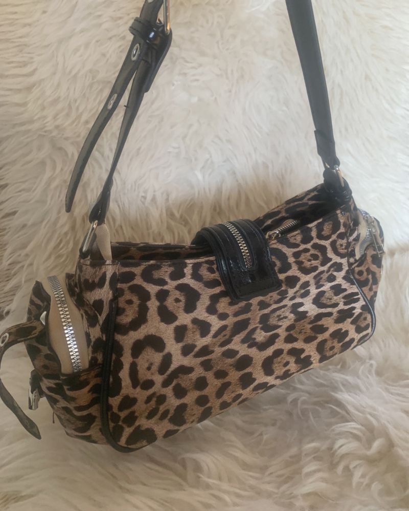 Tokio y2k Leopard Buckle Shoulder Bag