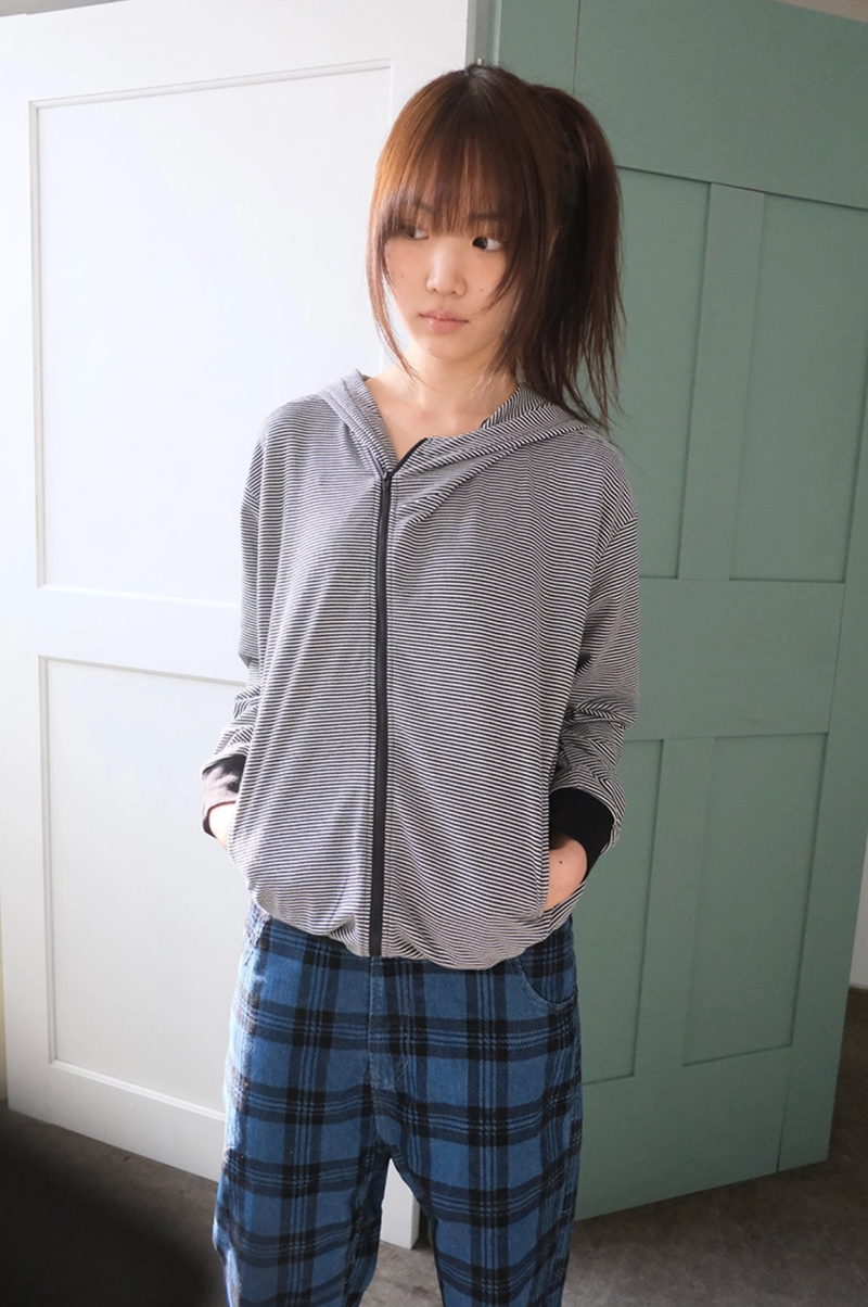 scamp stripe hood zip-up (2c)
