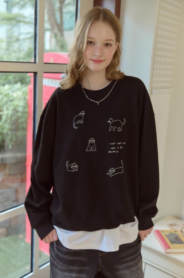 26FW★ My Kitty Embroidered Sweatshirt