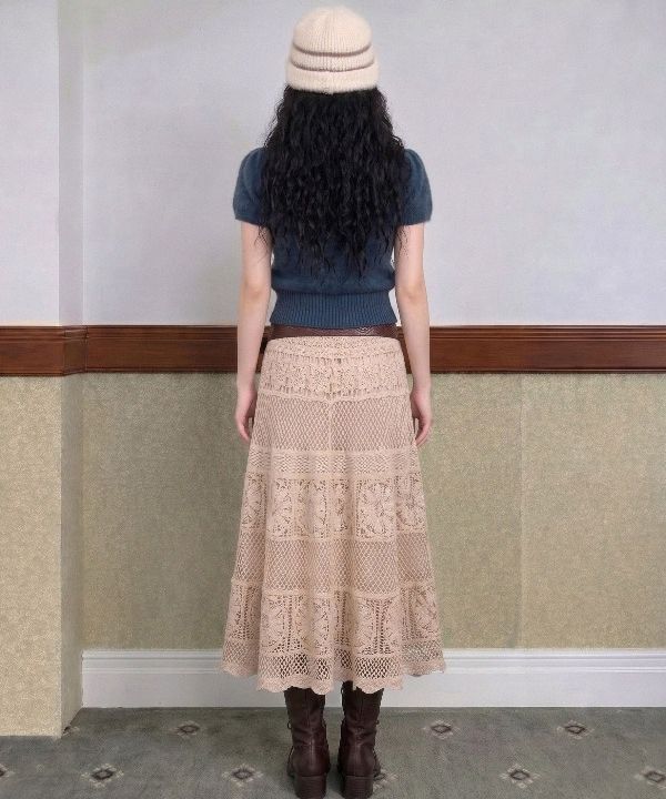 VIVIC（ビビク）の「BOHEMIAN KNITWORK LONG SKIRT（Skirts）」