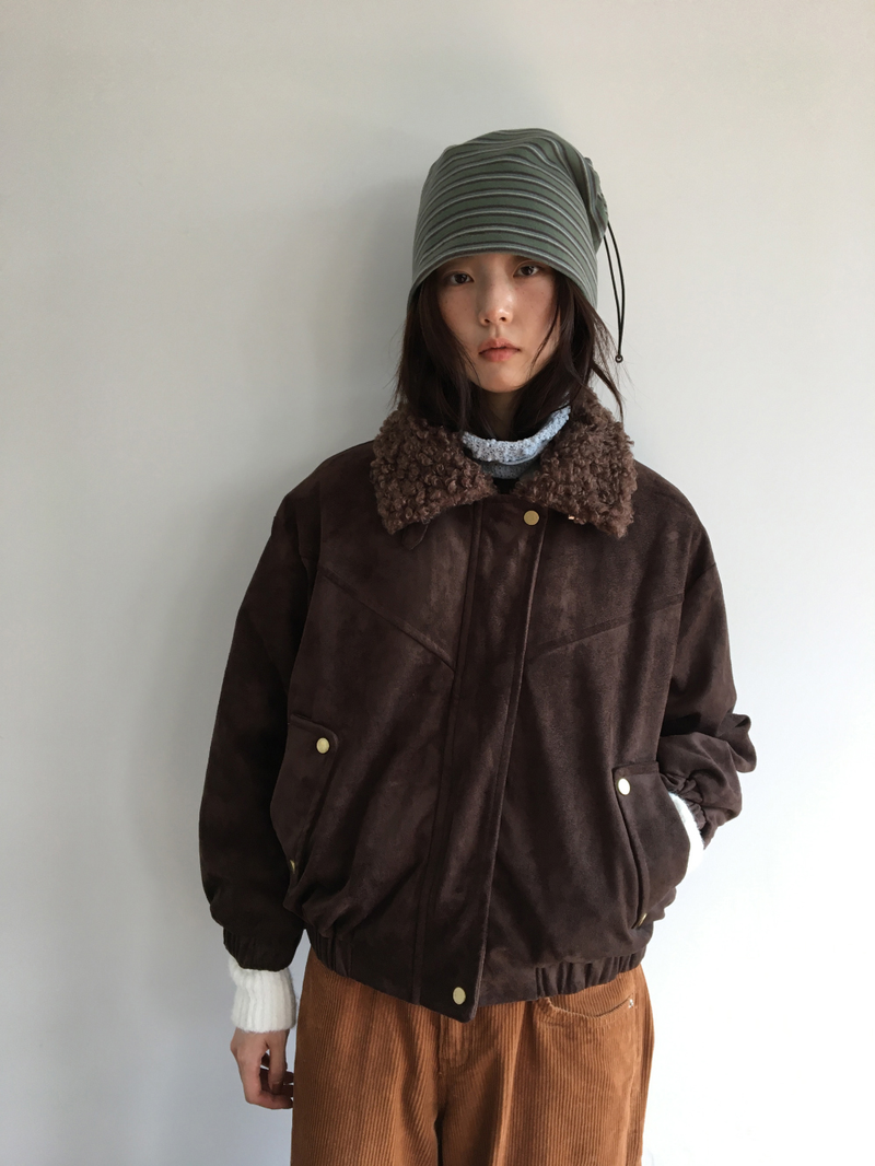 Roya Suede High-Neck Blouson (3color)