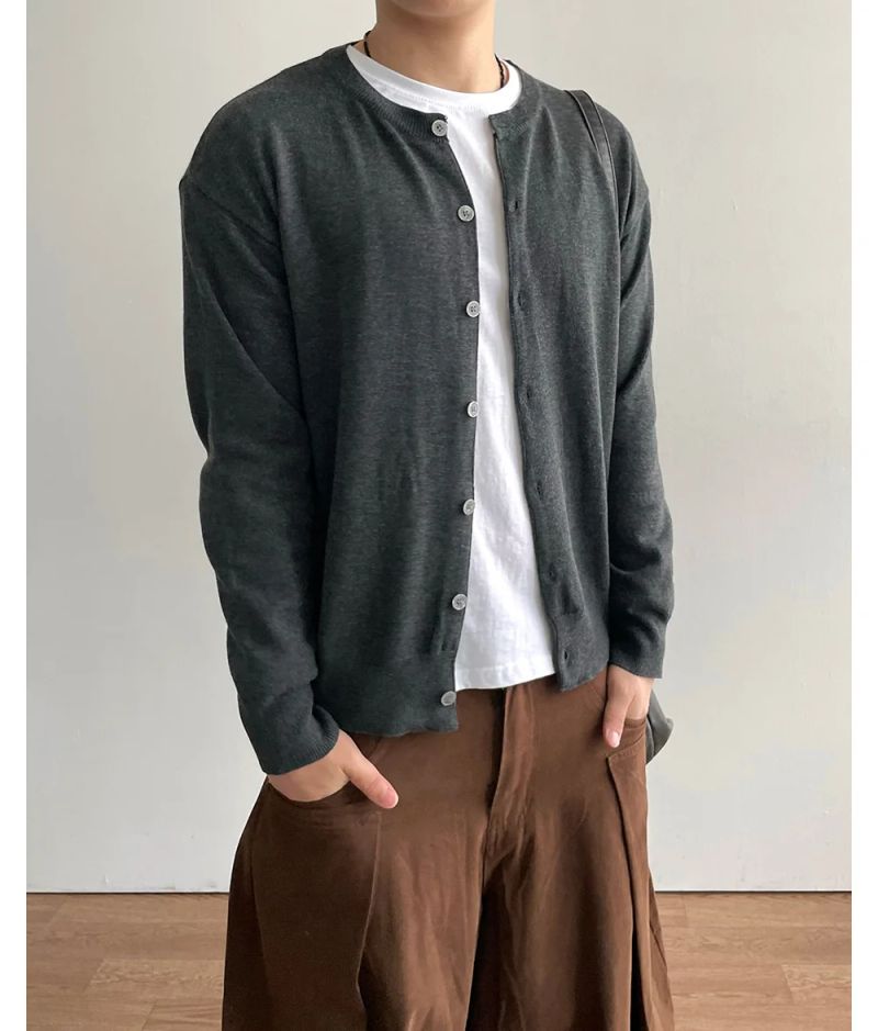 Stand Cropped Knit Cardigan