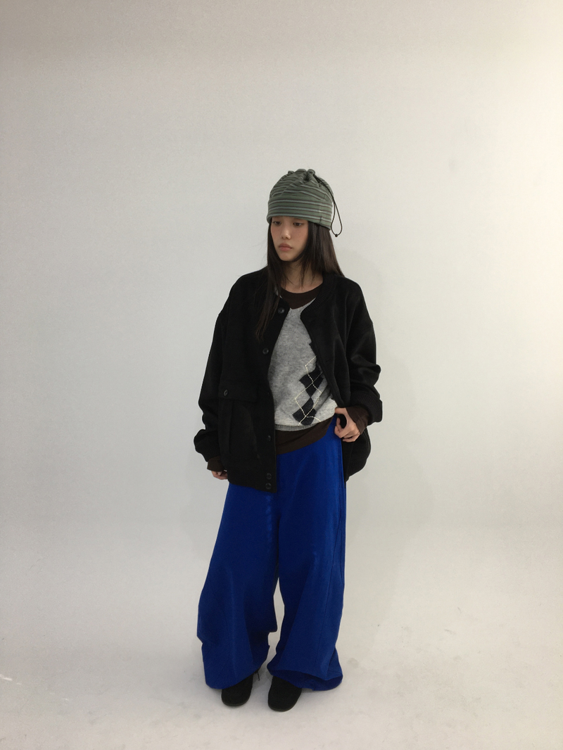 Fmang Mohair Argyle Knit (4color)