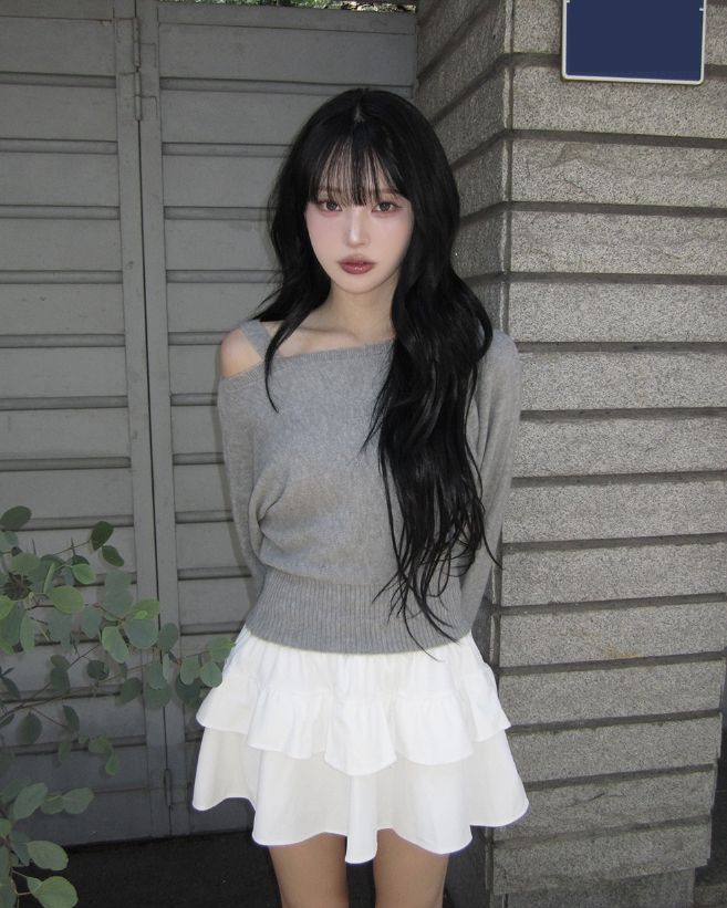 Leev Corduroy Tiered Mini Skirt