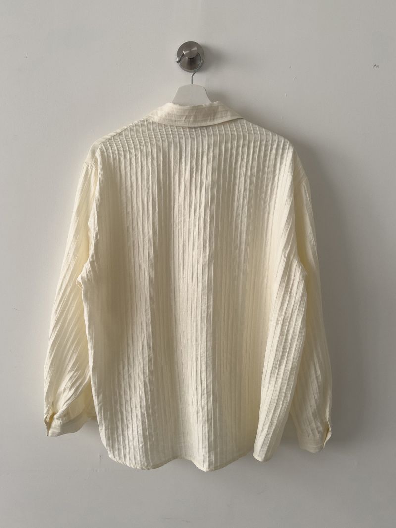 Embossed Wrap Stripe Over Fit Shirt