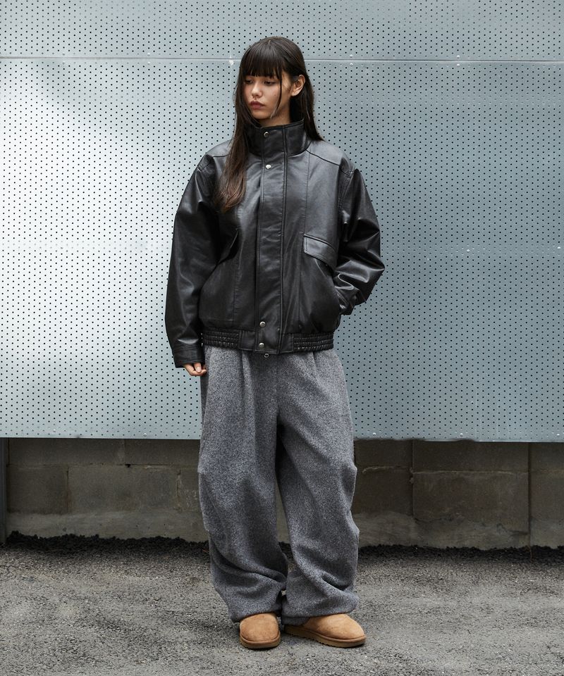 mahagrid（マハグリッド）の「ワイド フリース パンツ チャコール（パンツ）」