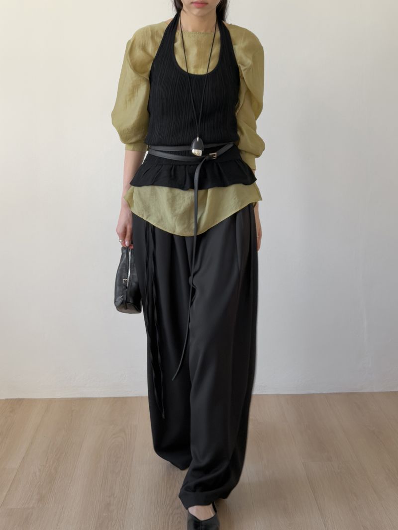 Layered Long Leather Belt