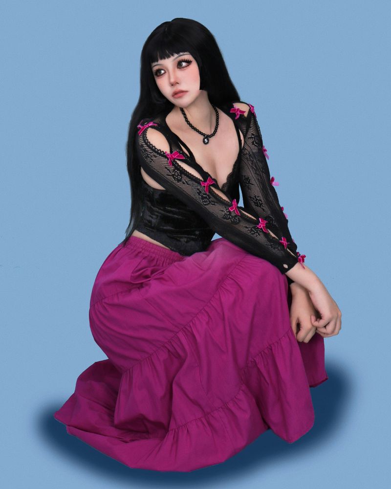 lovely ribbon mesh layered point