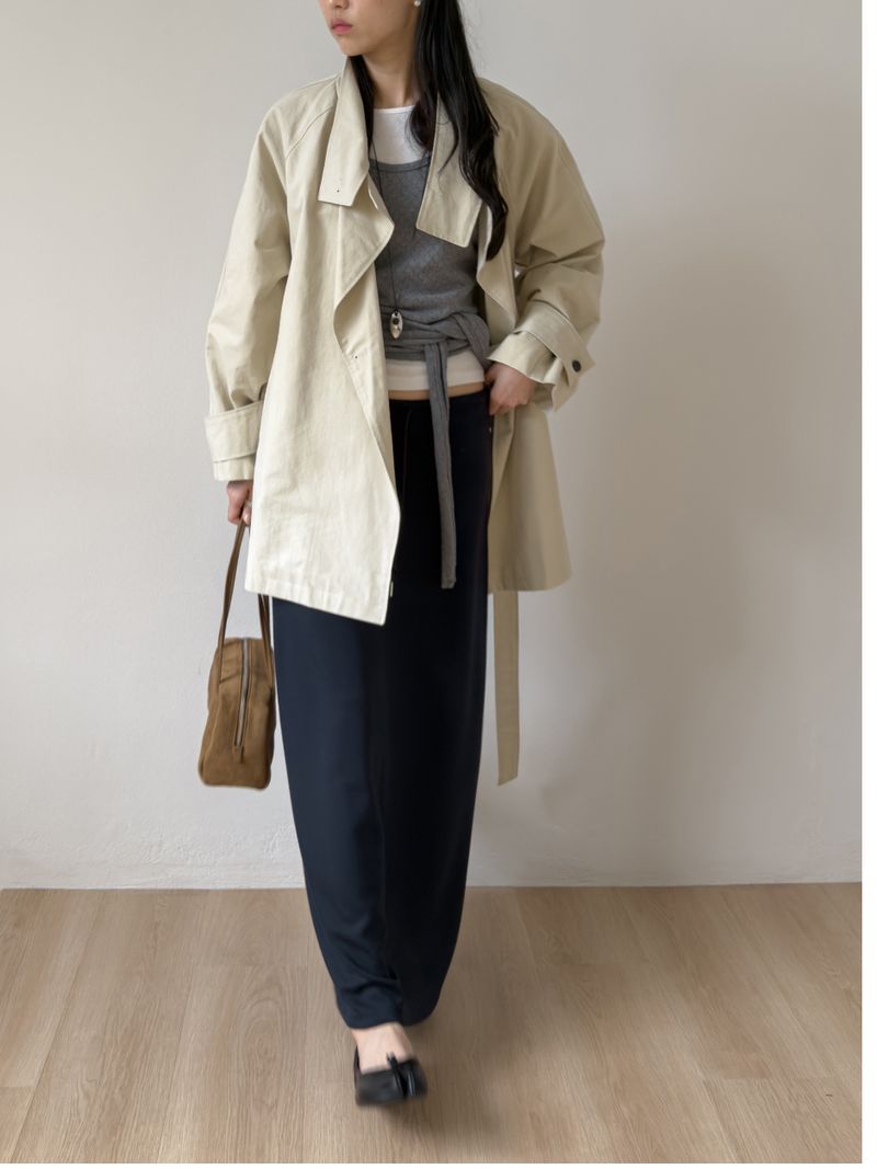 Poppy Belted Half Trench Coat