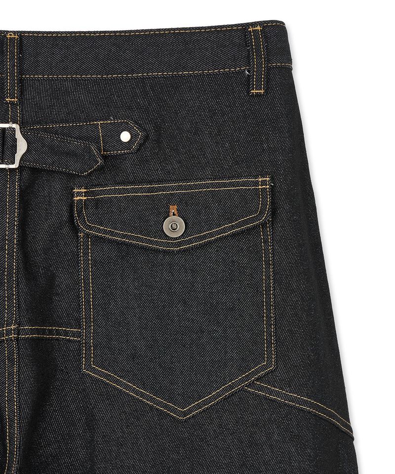 Shinchiback Fireman Curved Denim Pants - Black