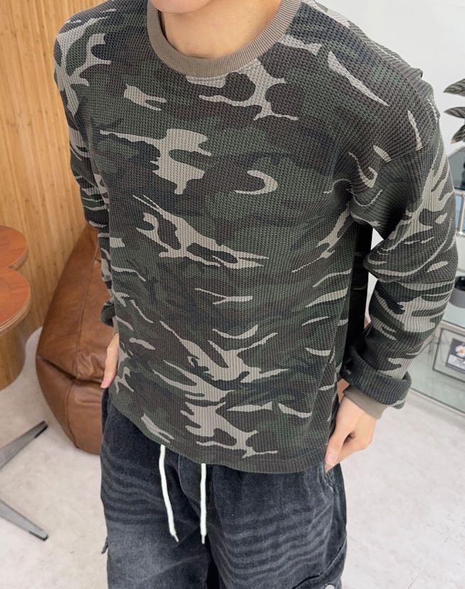 Demei Camo Waffle Long Sleeve