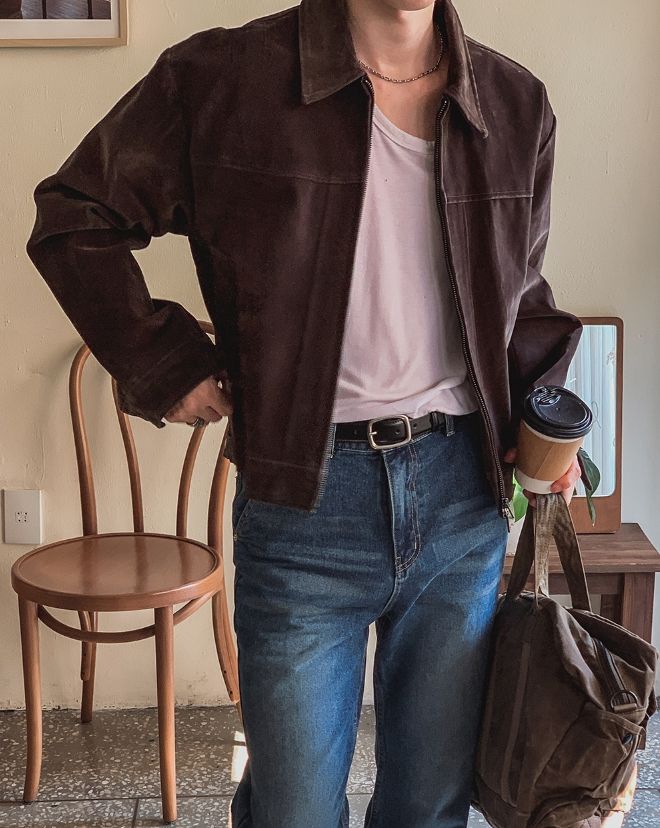 Salton Velvet Suede Zip Crop Blouson