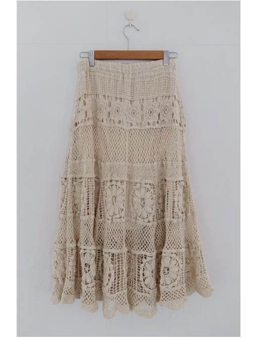 BOHEMIAN KNITWORK LONG SKIRT